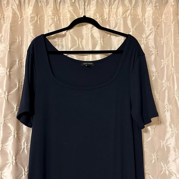 Universal Standard Blue Ribbed Tee Shirt Midi Dress - Picture 3 of 12